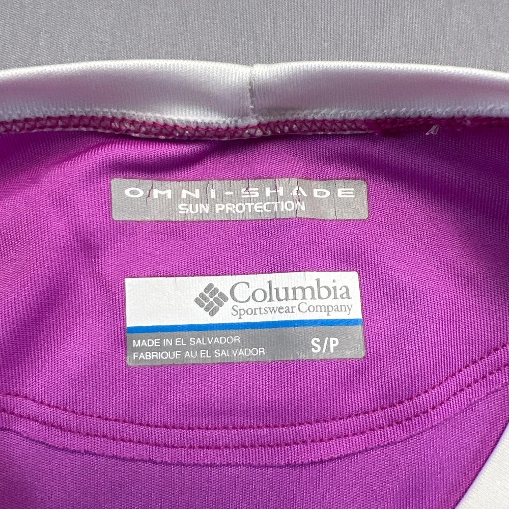 Columbia Sportswear PFG Rash Guard Swim Shirt Womens S Purple White Omni Shade